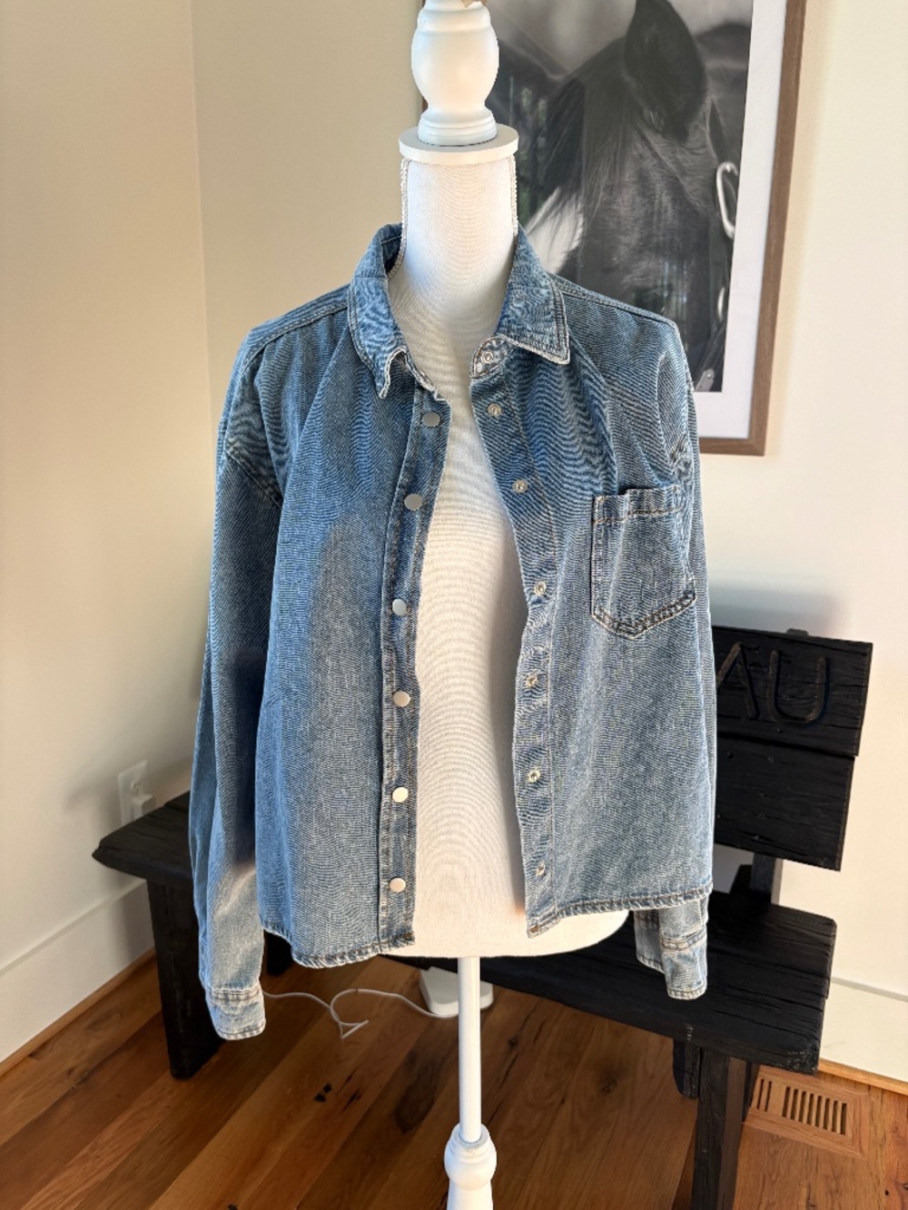 Cropped Demin Button Up